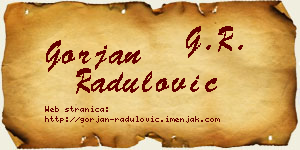 Gorjan Radulović vizit kartica
